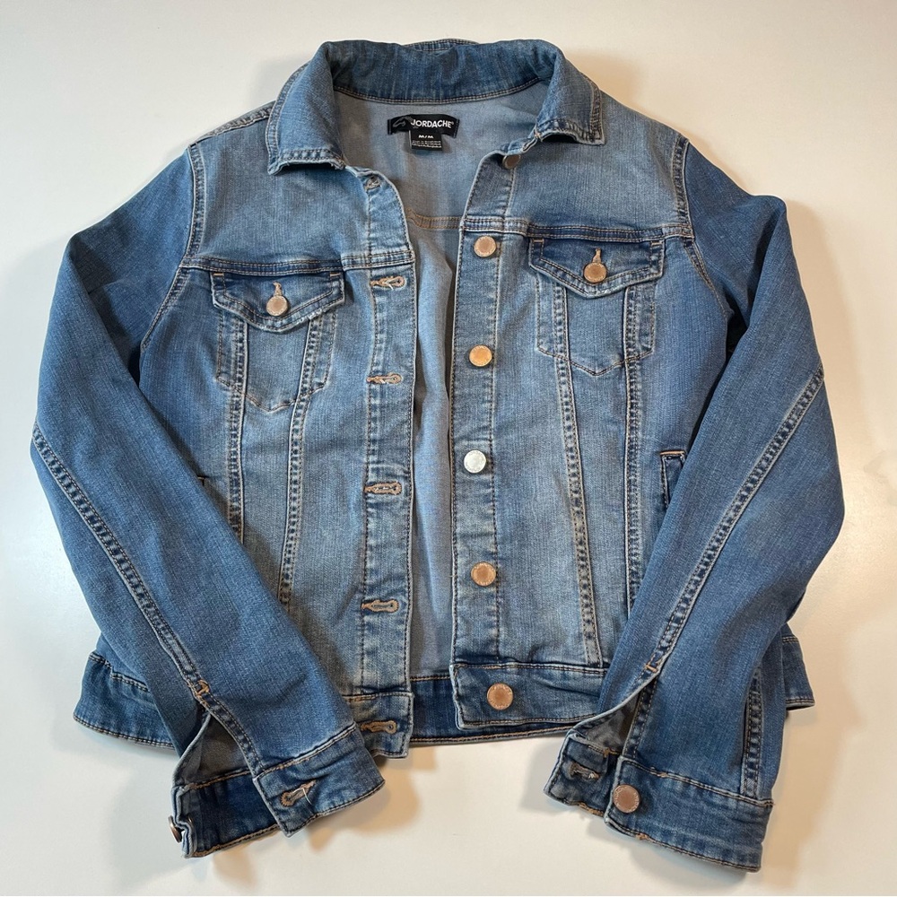 Jordache Denim Jean Jacket Light Blue Medium Retro Classic